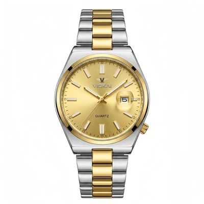 Two-tone case with gold dial