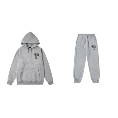 8909 Gray Suit [Embroidered and Fleece-Lined]