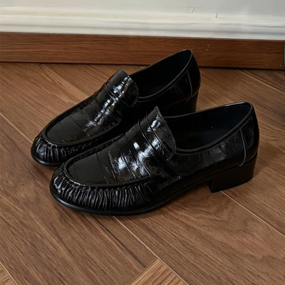 Black 2.5CM crocodile pattern