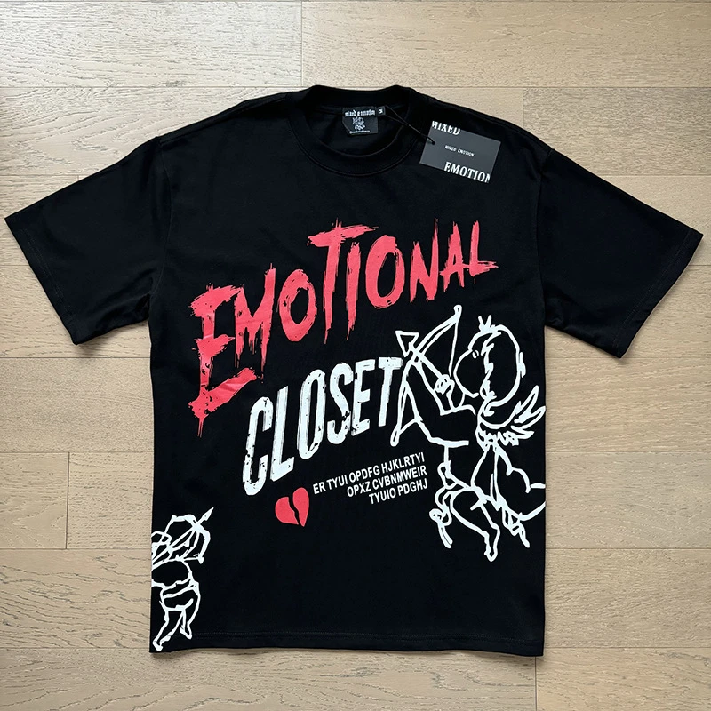 American-Style Trendy Brand Rhinestone-Printed Couple Outfits for Men and Women, Youth Street Fashion Summer Short-Sleeve T-Shirt