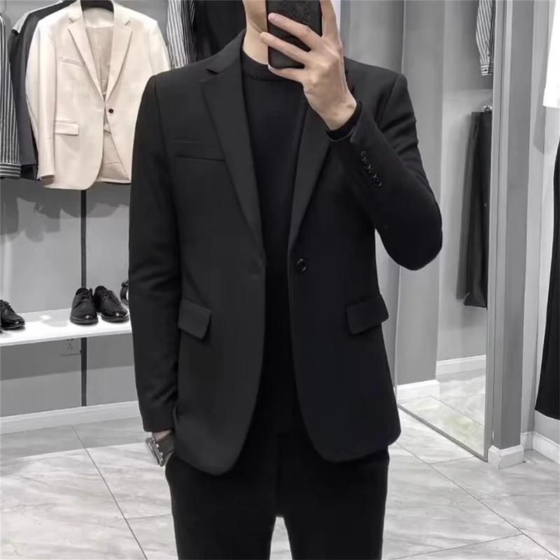 Casual Suit Jacket Men's Spring and Autumn 2024 New Men's Small Suit Jacket Youth Fashion All-match Business