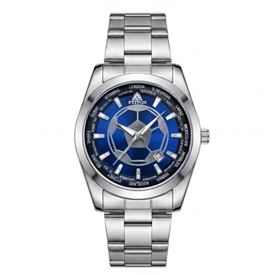 White case, blue dial