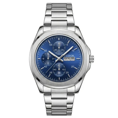 Silver-white blue dial