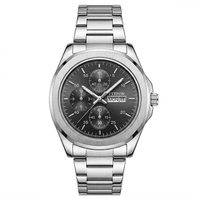Silver-white black dial