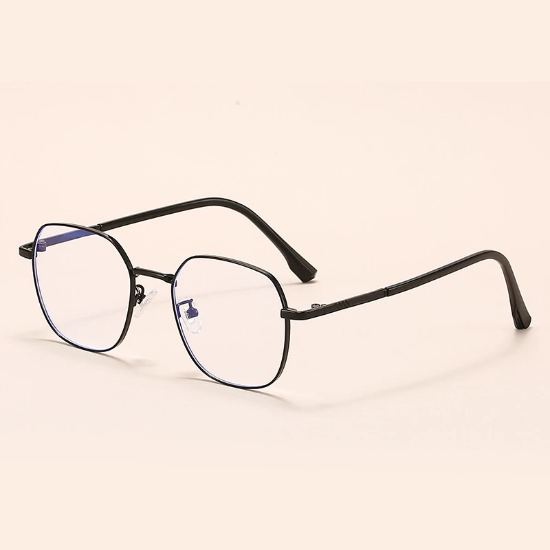 Fashionable and High-End Blue Light Blocking Retro Optical Glasses, Youthful and Stylish, Unisex Metal Frame Glasses, Can Be Customized with Prescription Lenses