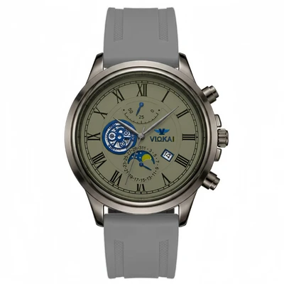 Gunmetal case, gray dial