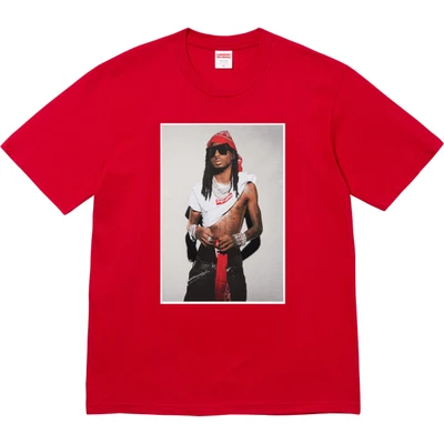 Supreme fw25 character photo printing pattern round neck short-sleeved t-shirt, same style for men and women, red