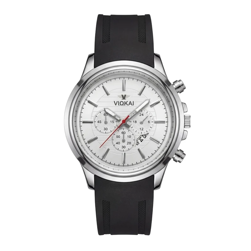 Viokai High-End Quartz Watch Popular Fashion Sports Men's Watch Waterproof Retro Hong Kong Style Silicone Strap B