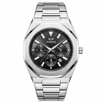 Silver-white black dial