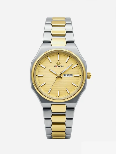 Model B, two-tone case with gold dial