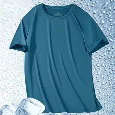002 short sleeve peacock blue