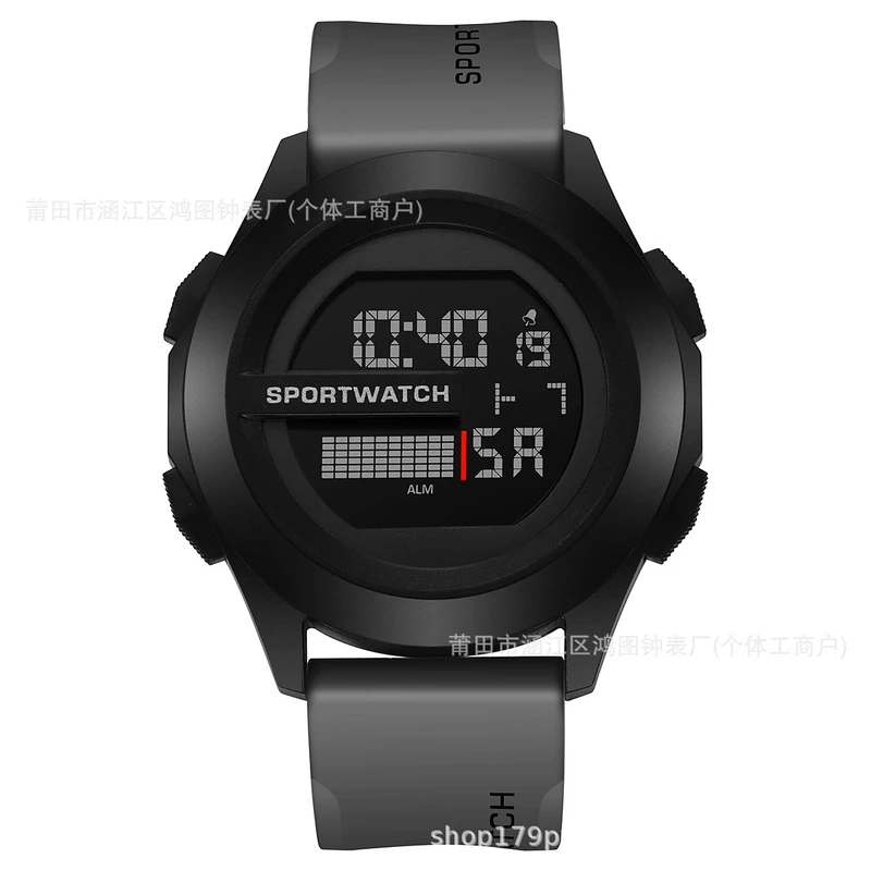 Cross-border Hot Selling Depth 50m Waterproof Men's Large Dial Sport Fashion Electronic Watch Outdoor Adventure Decorative Watch Ins
