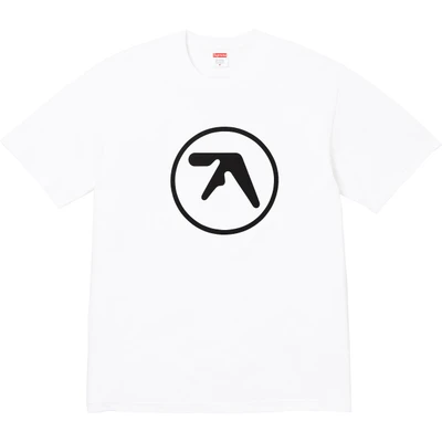 Supreme aphex twin joint chest printinglogocircular neck short-sleeved t-shirt, same style for men and women white