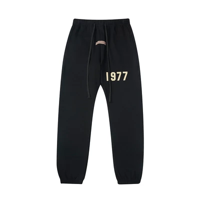 2211 black pants with flocked lettering