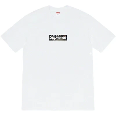 Supreme milan last supper box logoprintingpure colorcasual round neck short sleeve american trendy t-shirt men and women same style white