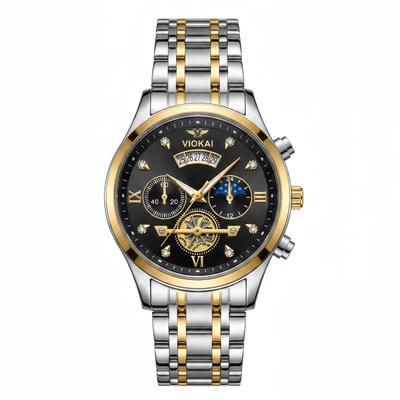 Gold case black dial