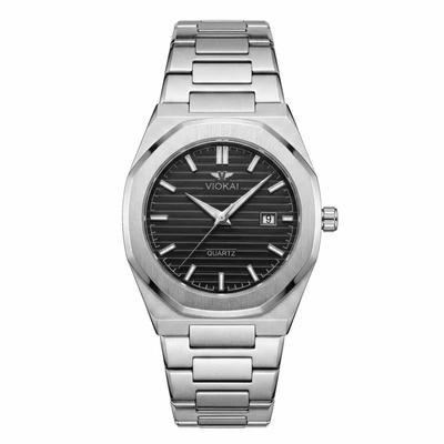 Silver-white black dial