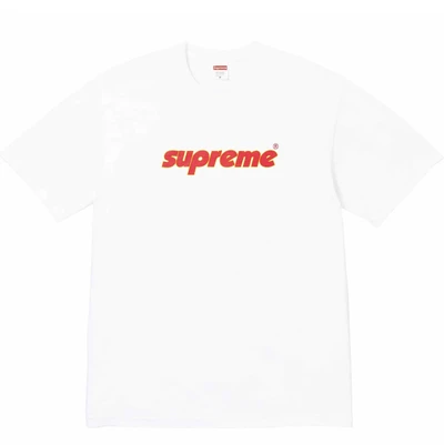Supreme ss24letterlogo round neck loose short-sleeved american trendy t-shirt for men and women, white
