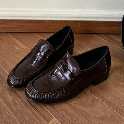 Brownish-red 2.5CM crocodile pattern