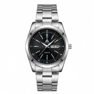 Silver-white black dial