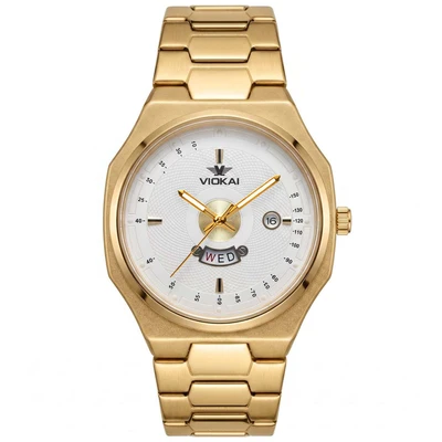 Model A with gold case and white dial