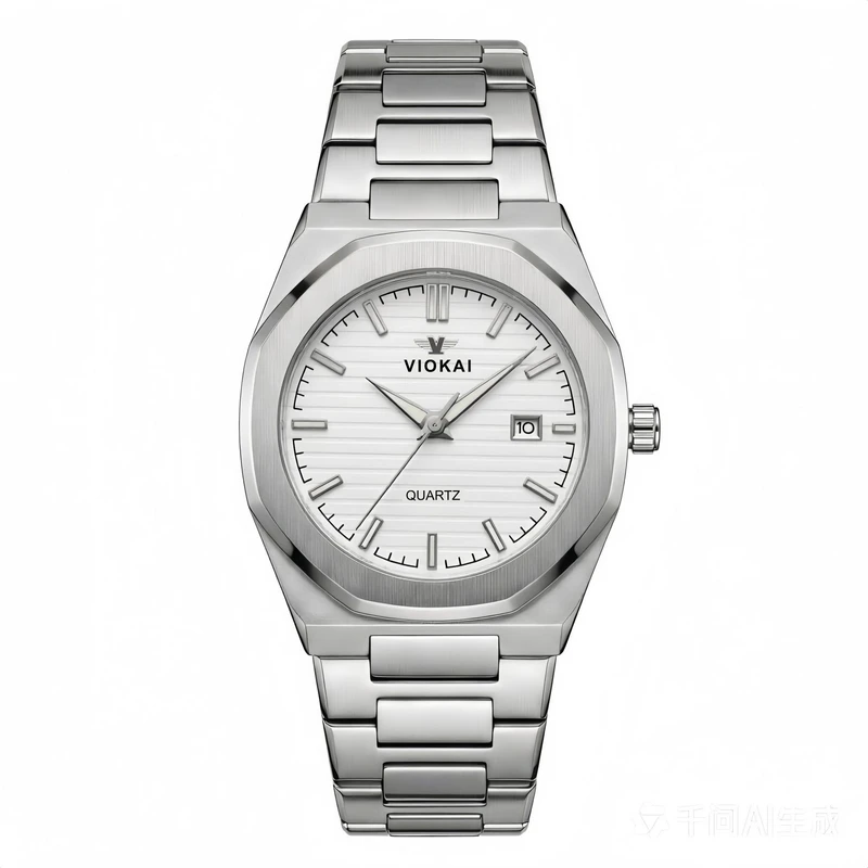 VIOKAI Transparent Flywheel High-End Horizontal Pattern Fashion Casual Light Luxury Popular Life-Resistant Quartz Wristwatch