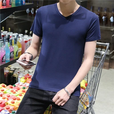 Dark blue V-neck