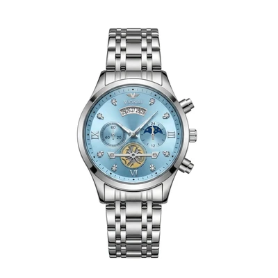 White shell sky blue dial