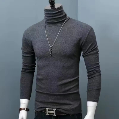 dark gray full high collar
