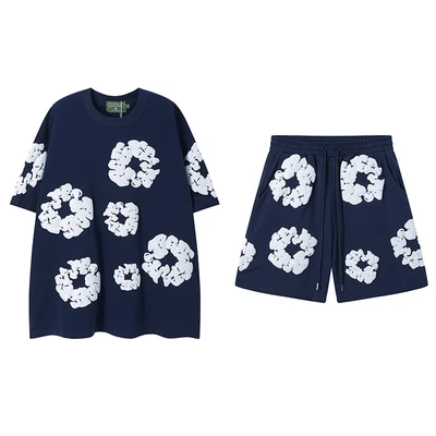 Short sleeve suit navy blue