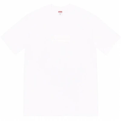 Supreme ss23 spring and summer series same color box logo printing short sleeve t-shirt men and women same style white