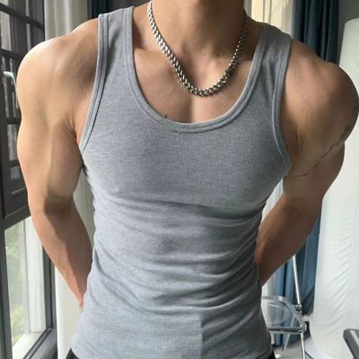 Pure cotton vest gray