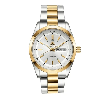 Golden dial with white markings