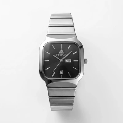 Silver-white black dial