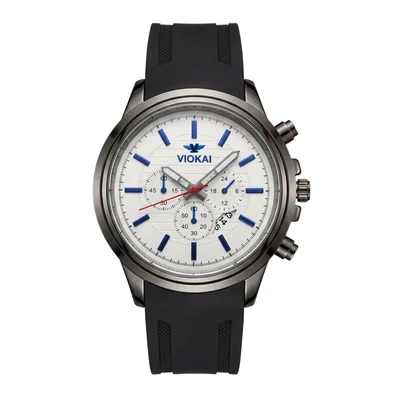 Gunmetal case white dial