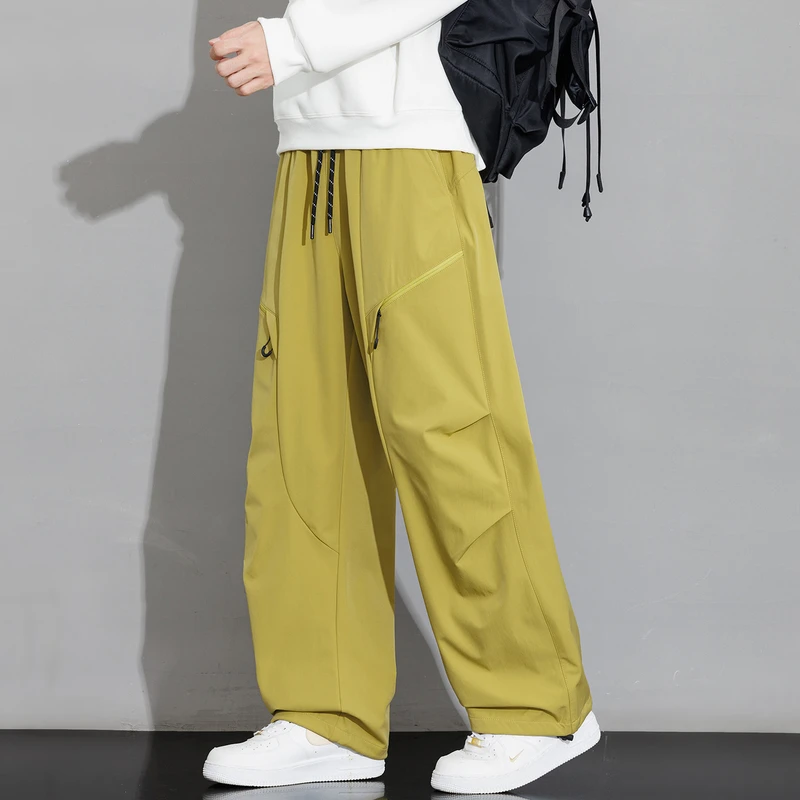 NASA ABOUT Outdoor Wide-Leg Cargo Pants for Men, Spring and Autumn Trendy Loose Straight-Leg Versatile Casual Trousers