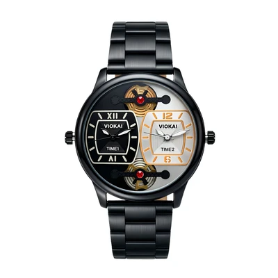 Square black and orange dial + black strap