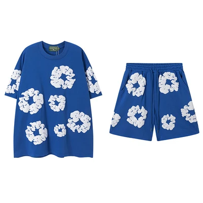 Short sleeve suit color blue