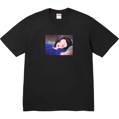 Supreme fw24 snow white printing pattern easiest for match short sleeve american trendy t-shirt men and women same style black