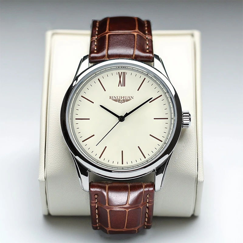 Foreign Trade New Hot Selling Fashion Men's Watch Men's Belt Waterproof Quartz Watch Ready Stock Wholesale Dropshipping