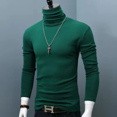 Dark green full high collar