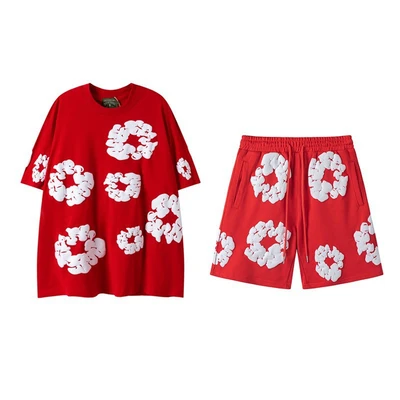 Short sleeve suit red
