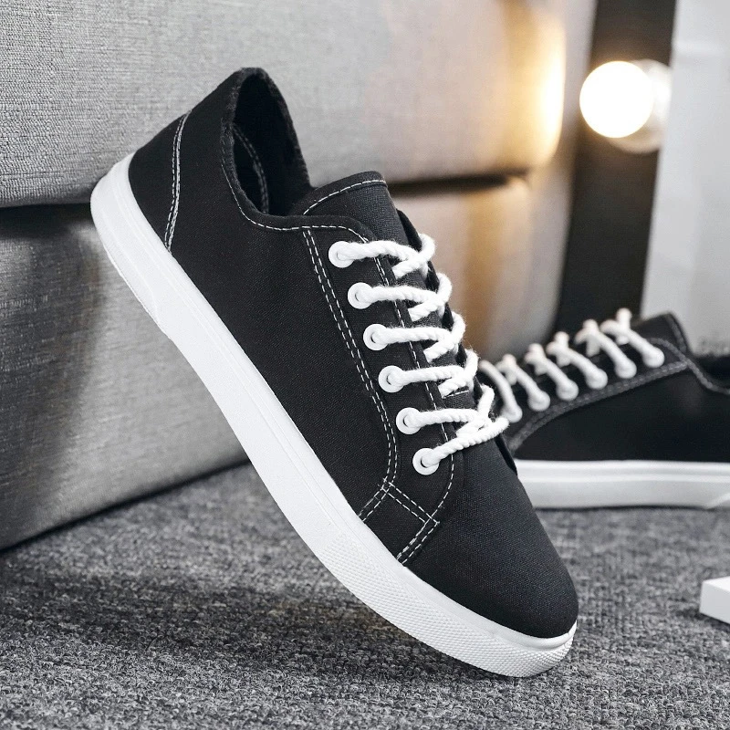Canvas shoes men's spring shoes 2024 new casual shoes men's low-top white shoes trendy all-match flat shoes