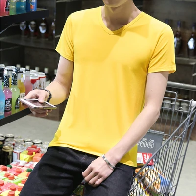 Yellow V-neck