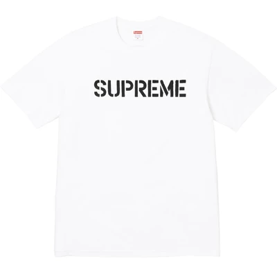 Supreme ss26 old style letterprinting pattern round neck fashioncasual short-sleeved t-shirt for men and women white