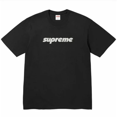 Supreme ss24letterlogo round neck loose short-sleeved american trendy t-shirt for men and women, black