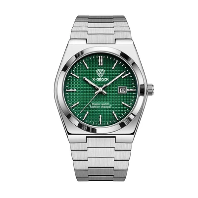 Silver shell green surface