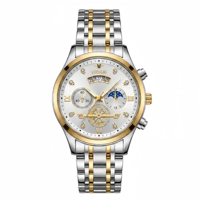 Gold case white dial