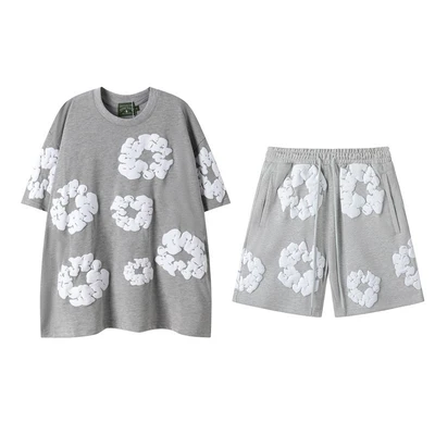Short sleeve suit light gray