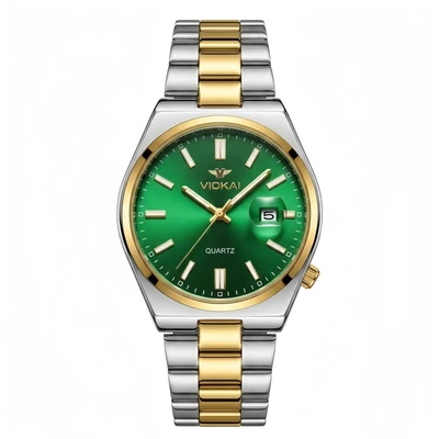 Two-tone gold case with green dial